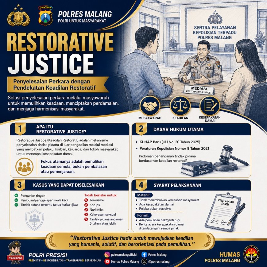 Polres Malang Kedepankan Restorative Justice untuk Penyelesaian Perkara Humanis