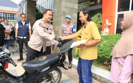 Polres Gresik Bantu Korban Curanmor Dapatkan Kembali Kendaraannya